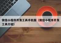 微信小程序开发工具手机版（微信小程序开发工具介绍）