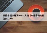 微信小程序开发word文档（小程序微文档怎么打开）