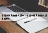 小程序开发有什么版本（小程序开发有什么版本的软件）