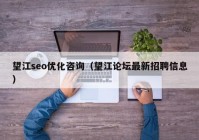 望江seo优化咨询（望江论坛最新招聘信息）