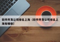 软件开发公司排名上海（软件开发公司排名上海有哪些）